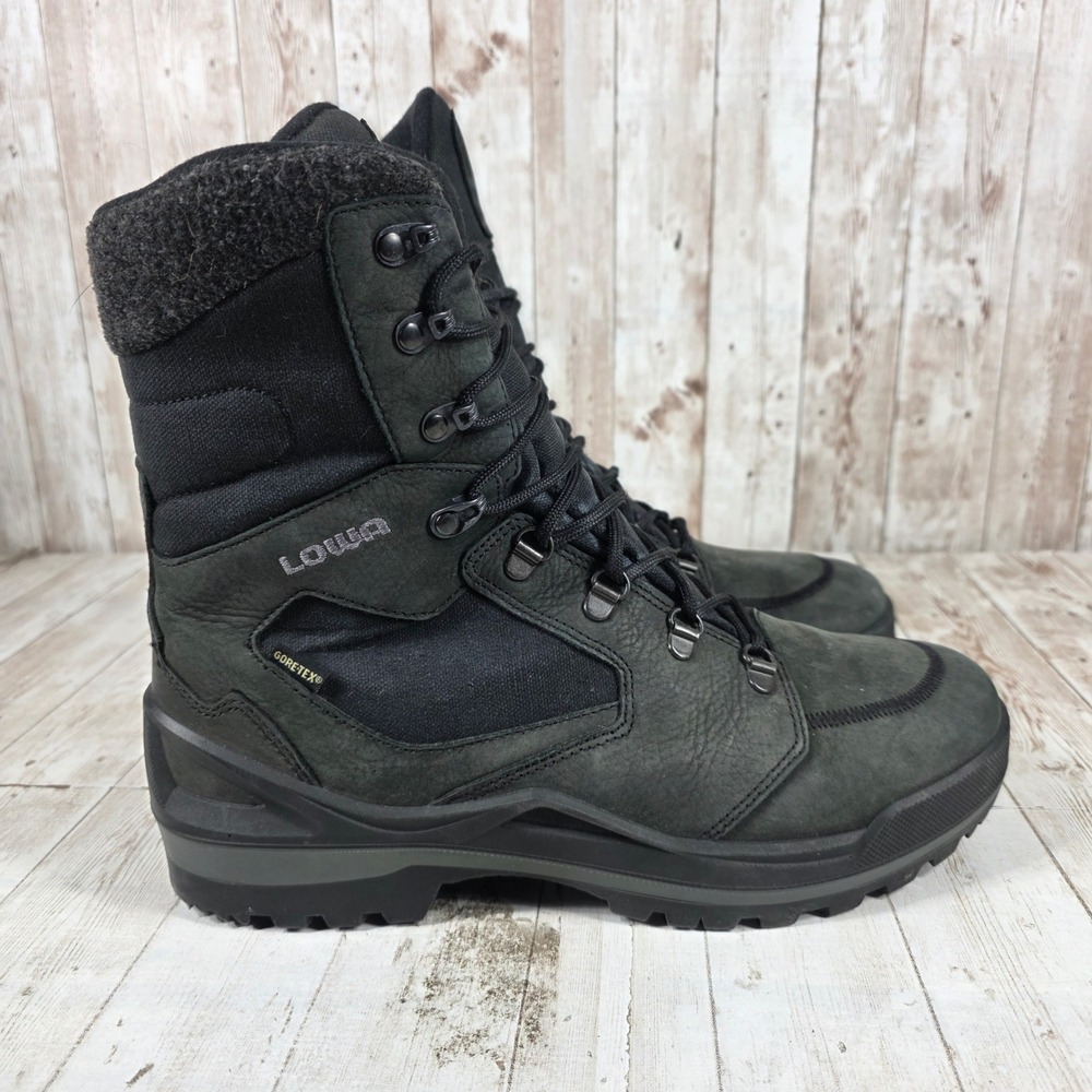 Lowa Flims GTX Mens Black Nubuck Leather Gore-Tex Waterproof Winter Boots 10